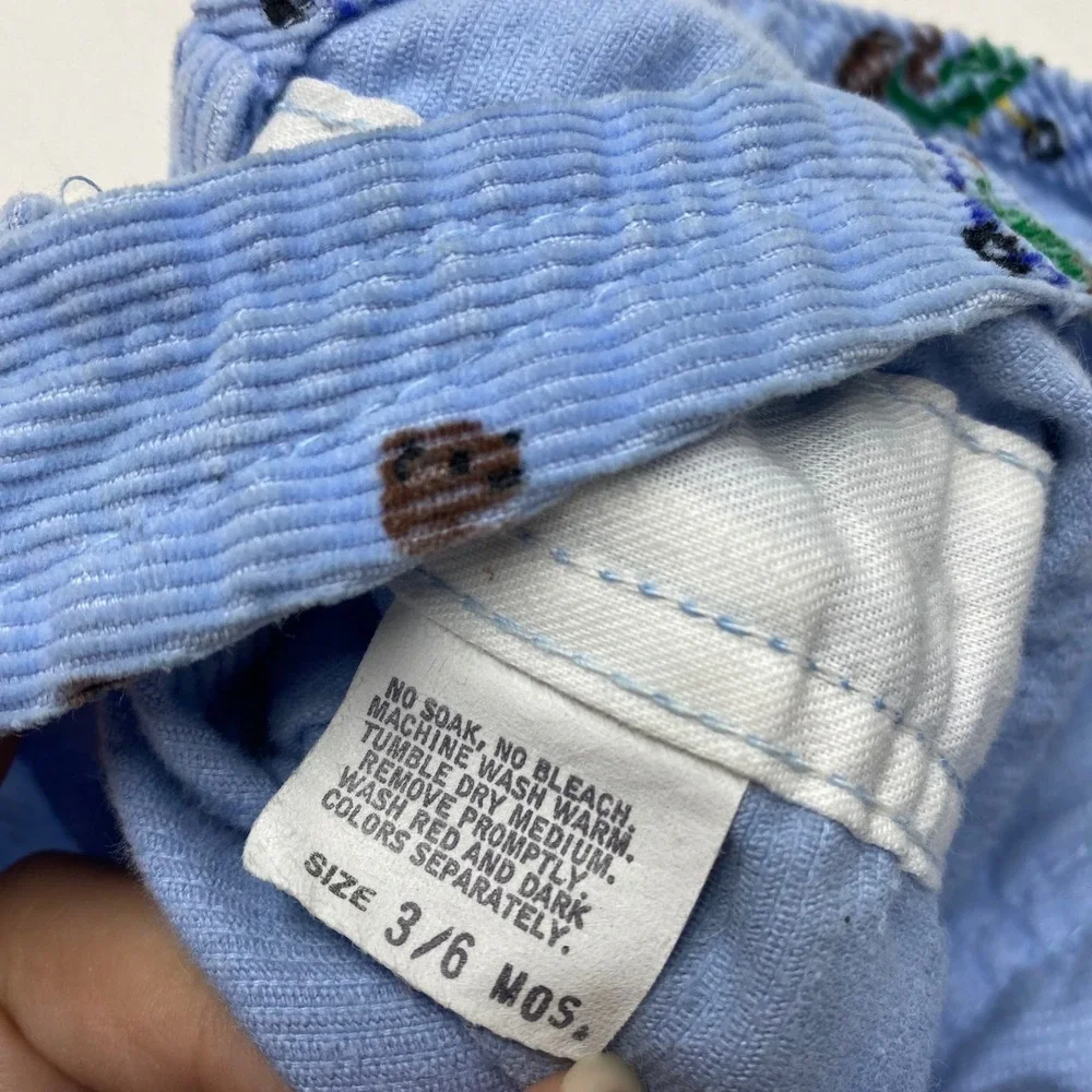 Vintage OshKosh B'Gosh USA Corduroy Footed Overalls Skateboarding Bears 3-6M⁠